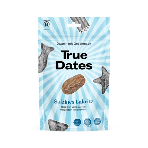 True Dates - SALTY LIQUORICE | natürlich aromatisierte Datteln | Lakritze | 100 g